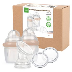 Haakaa Gen 3 Silikon-Brustpumpe und Flaschenpackung 160 ml/6 oz