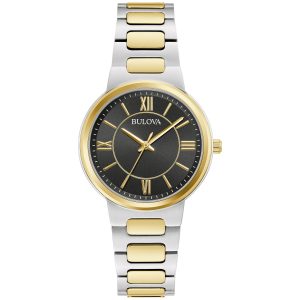 Bulova Damen 32mm schwarz Quarzuhr