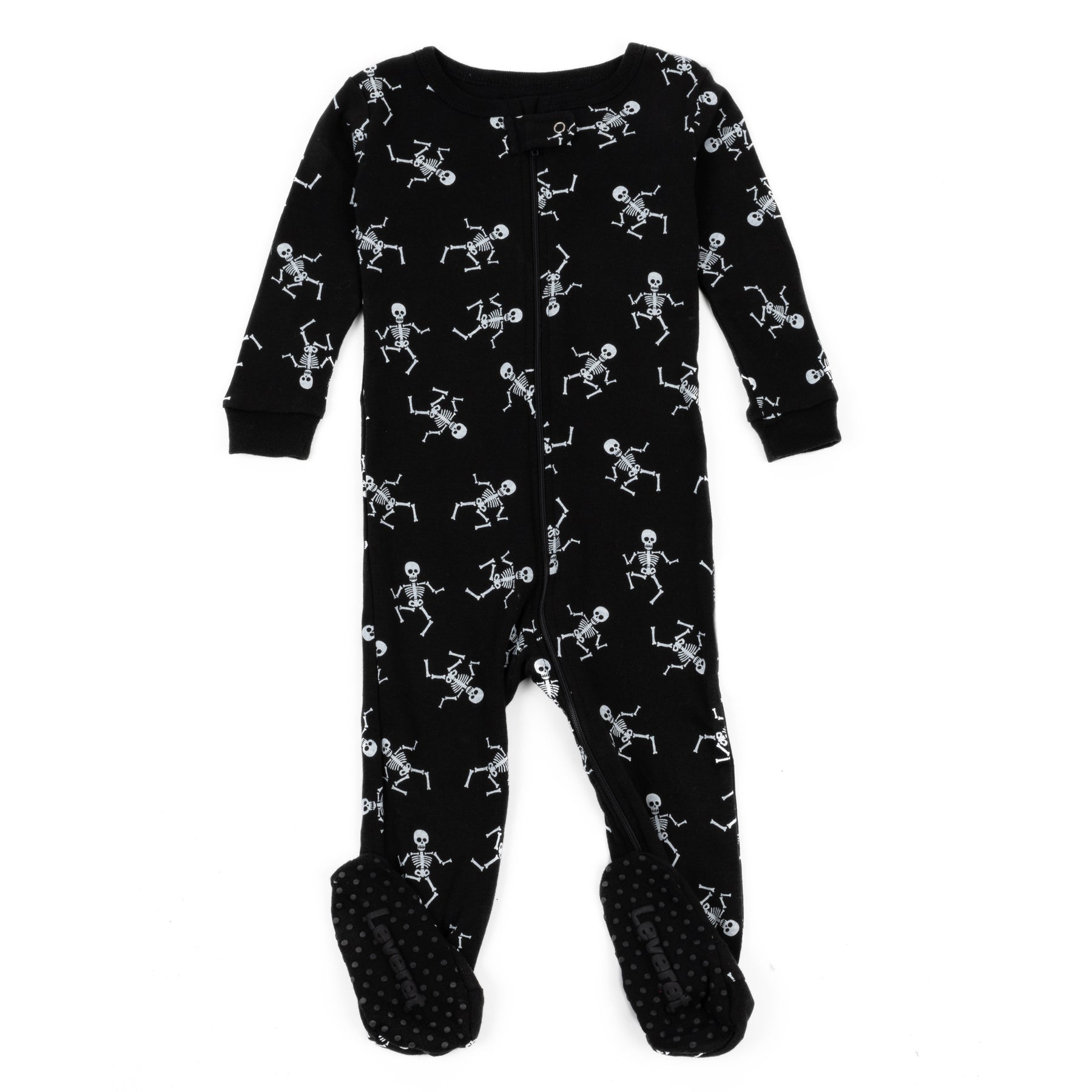 Kinder Fuß Baumwolle Pyjamas Skeleton Schwarz