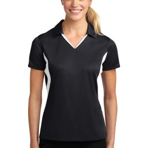 Sport-Tek Micropique Sport-Wick Poloshirt mit seitlichen Blockaden für Damen. LST655