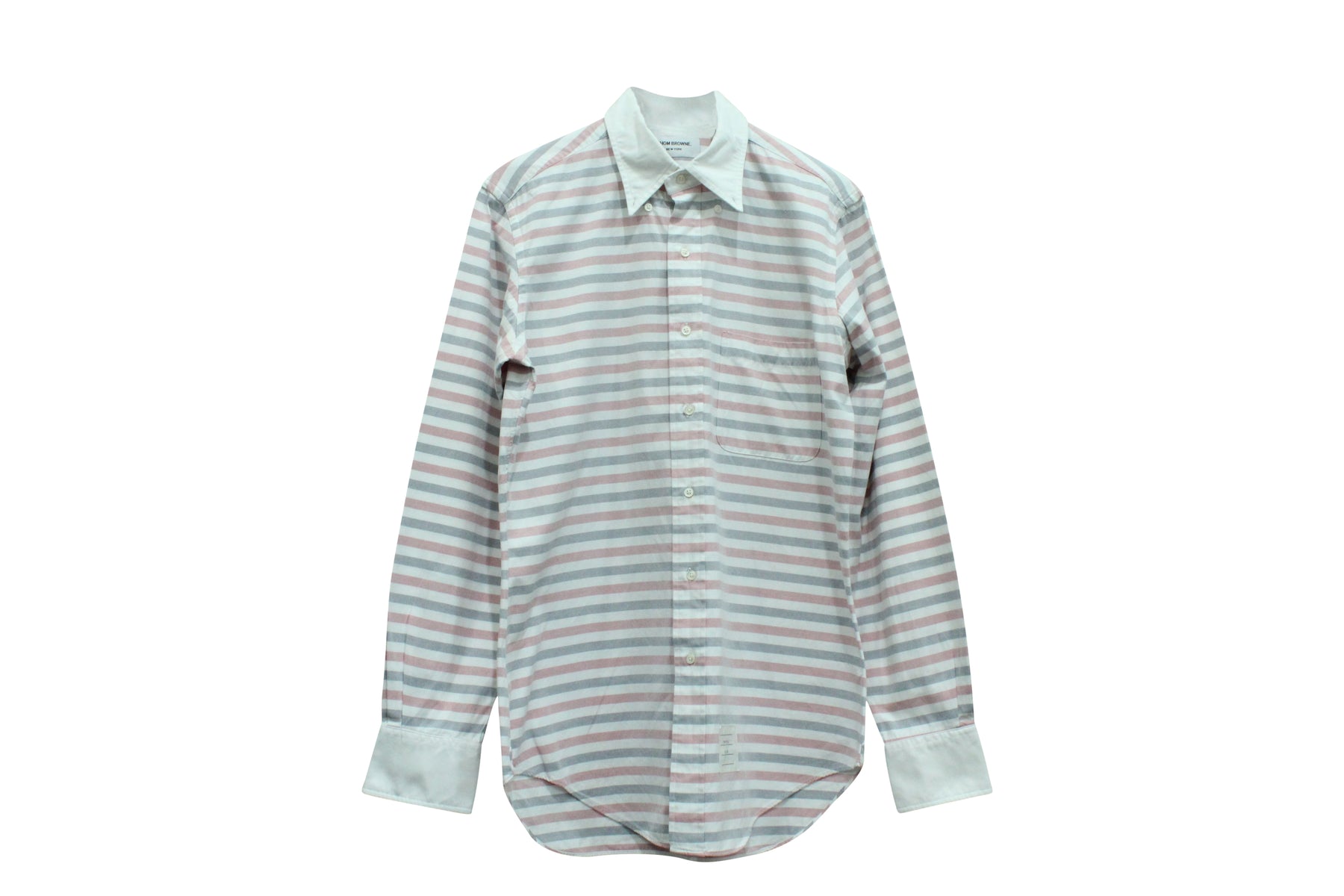 Thom Browne Klassisches Langarm-Stripe-Hemd aus mehrfarbiger Baumwolle