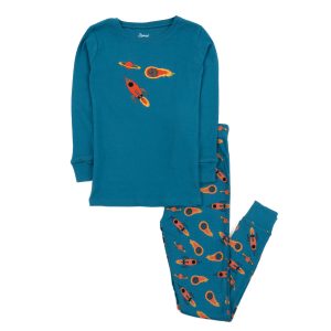 Kinder zwei Stück Baumwolle Pyjamas Rakete