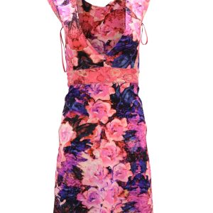 Roberto Cavalli Neon Blumenkleid aus mehrfarbigem Polyamid 7765091811388