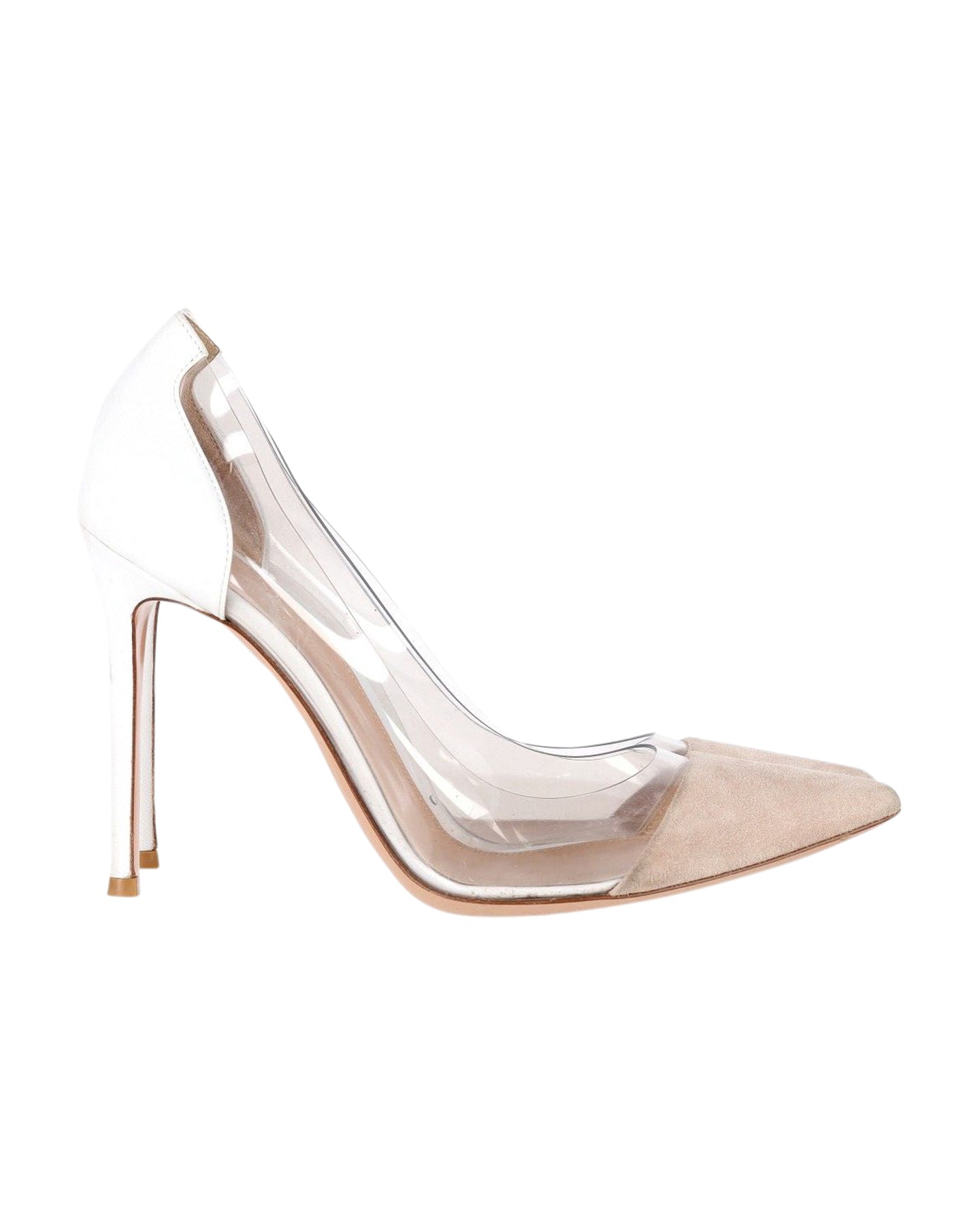 Gianvito Rossi Pumps aus weißem Leder mit Spitze