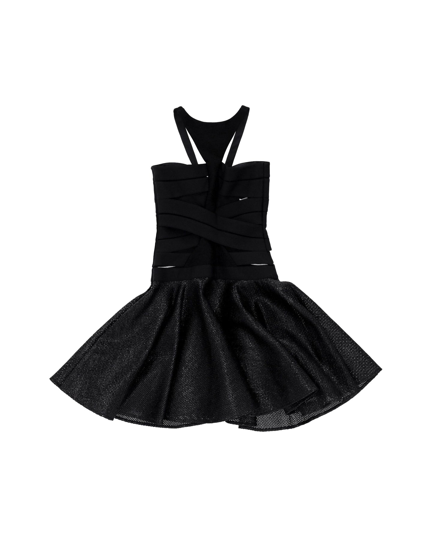 Versace Crisscross Cocktailkleid aus schwarzer Baumwolle