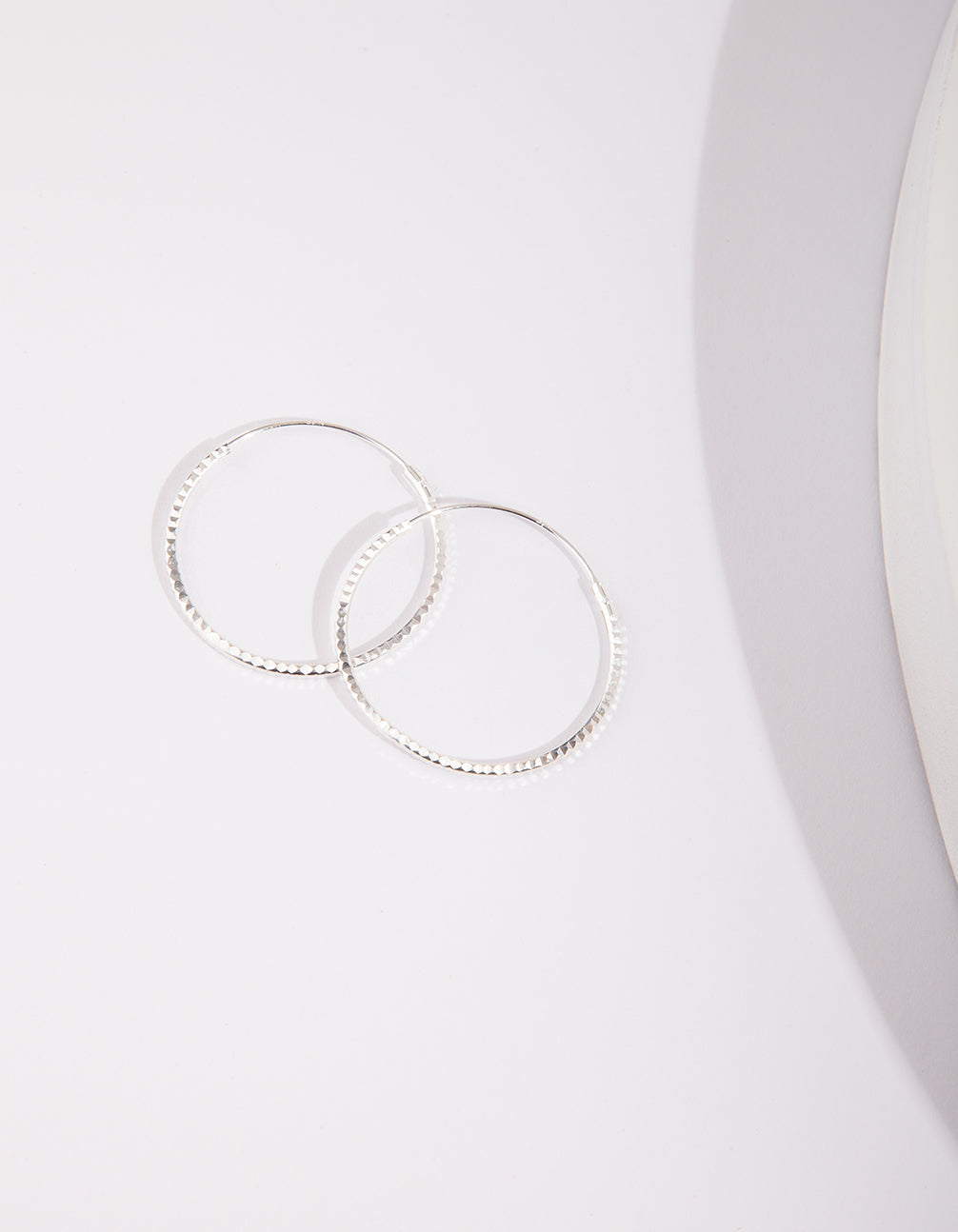 Sterling Silber 25mm Texture Creole Ohrringe