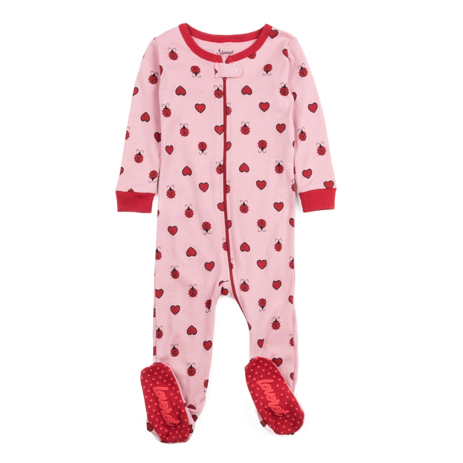 Kinder Fuß Baumwolle Pyjamas Marienkäfer w / Herz
