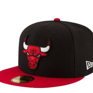 New Era 59Fifty NBA Chicago Bulls Alt 2-Tone schwarz/rot, montierter Hut 70343698 7676487499836