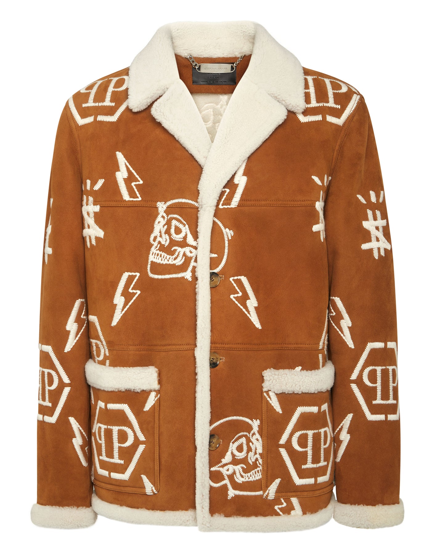 Shearling lange Mantel Monogram