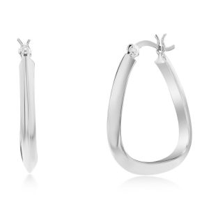 Sterling Silber oder Gold überzogen über Sterling Silber 27mm Dreieck-förmigen Creolen