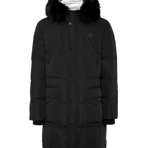Nylonparka mit echten Pelzschädel & Knochen 7676508504124