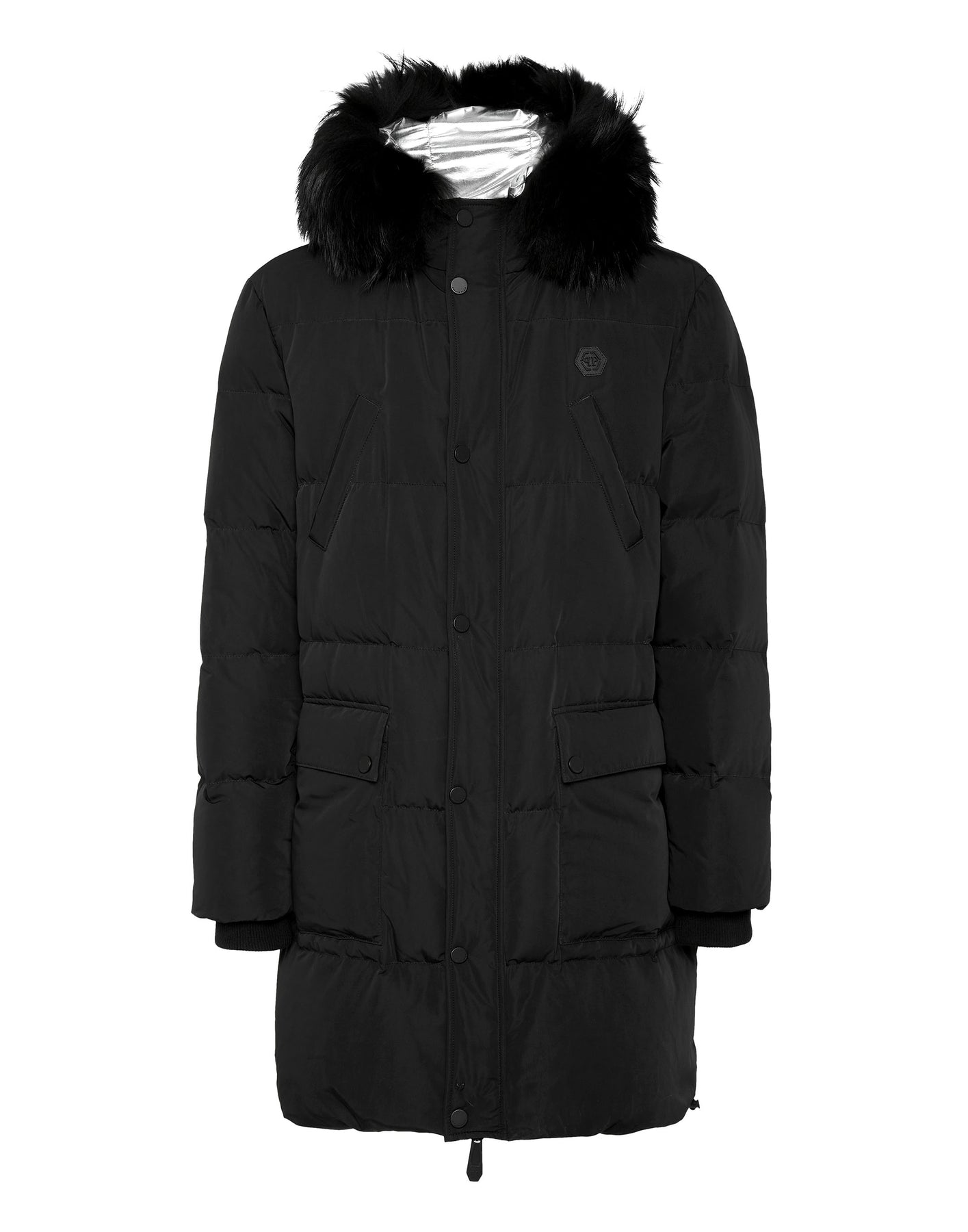 Nylon Parka mit echtem Pelz Skull&Bones
