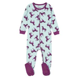 Kinder gefüttert Baumwolle Pyjamas Einhorn lila