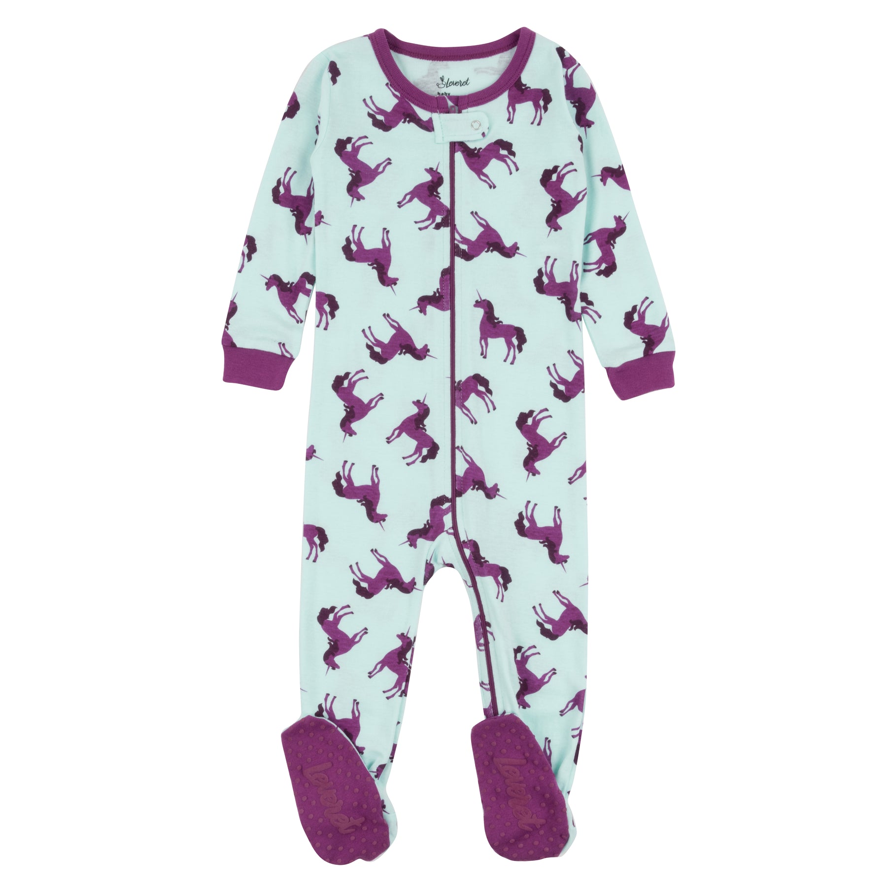 Kinder Fuß Baumwolle Pyjamas Einhorn lila