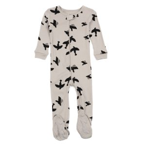 Kinder gefüttert Baumwolle Pyjama Vogel grau
