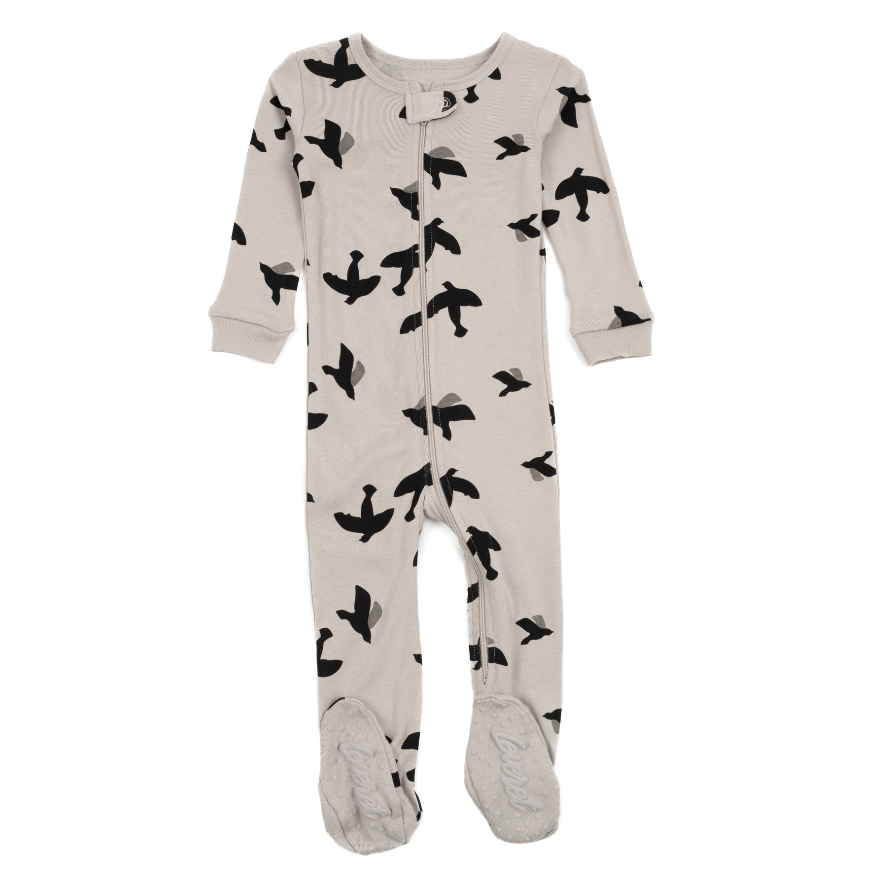 Kinder Fuß Baumwolle Pyjamas Vogel Grau