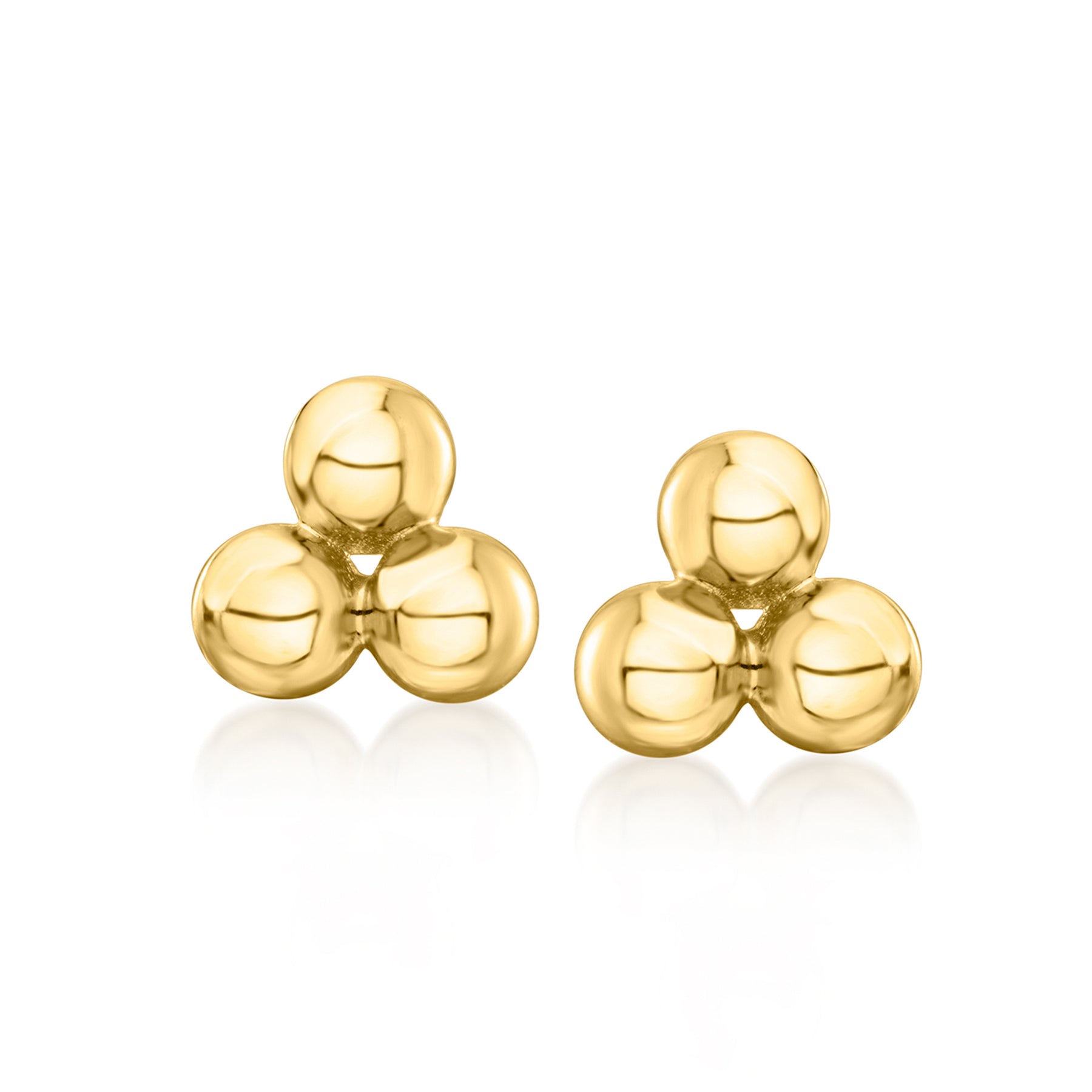 RS Pure Von Ross-Simons Italienische Ohrstecker aus 14kt Gelbgold mit drei Perlen