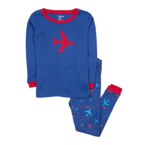 Kinder zwei Stück Baumwolle Pyjama Flugzeug