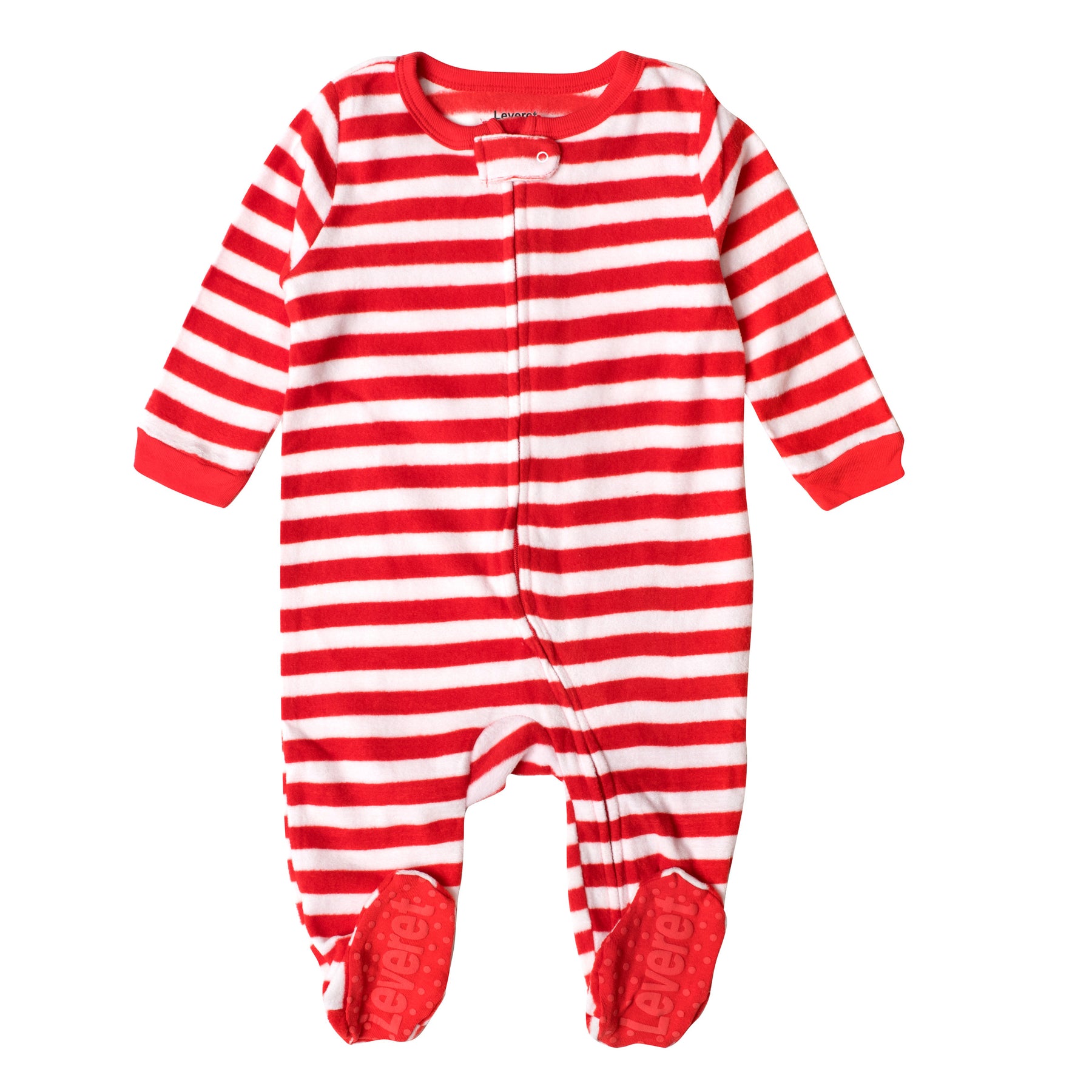 Weihnachten Kinder Footed Fleece Pyjamas gestreift