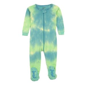Kinder footed Baumwolle Pyjamas Krawatte Farbe Jungen