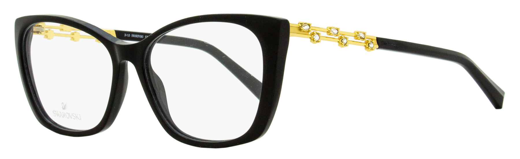 Swarovski Damen Butterfly Brillen SK5383 001 Schwarz/Gold 54mm