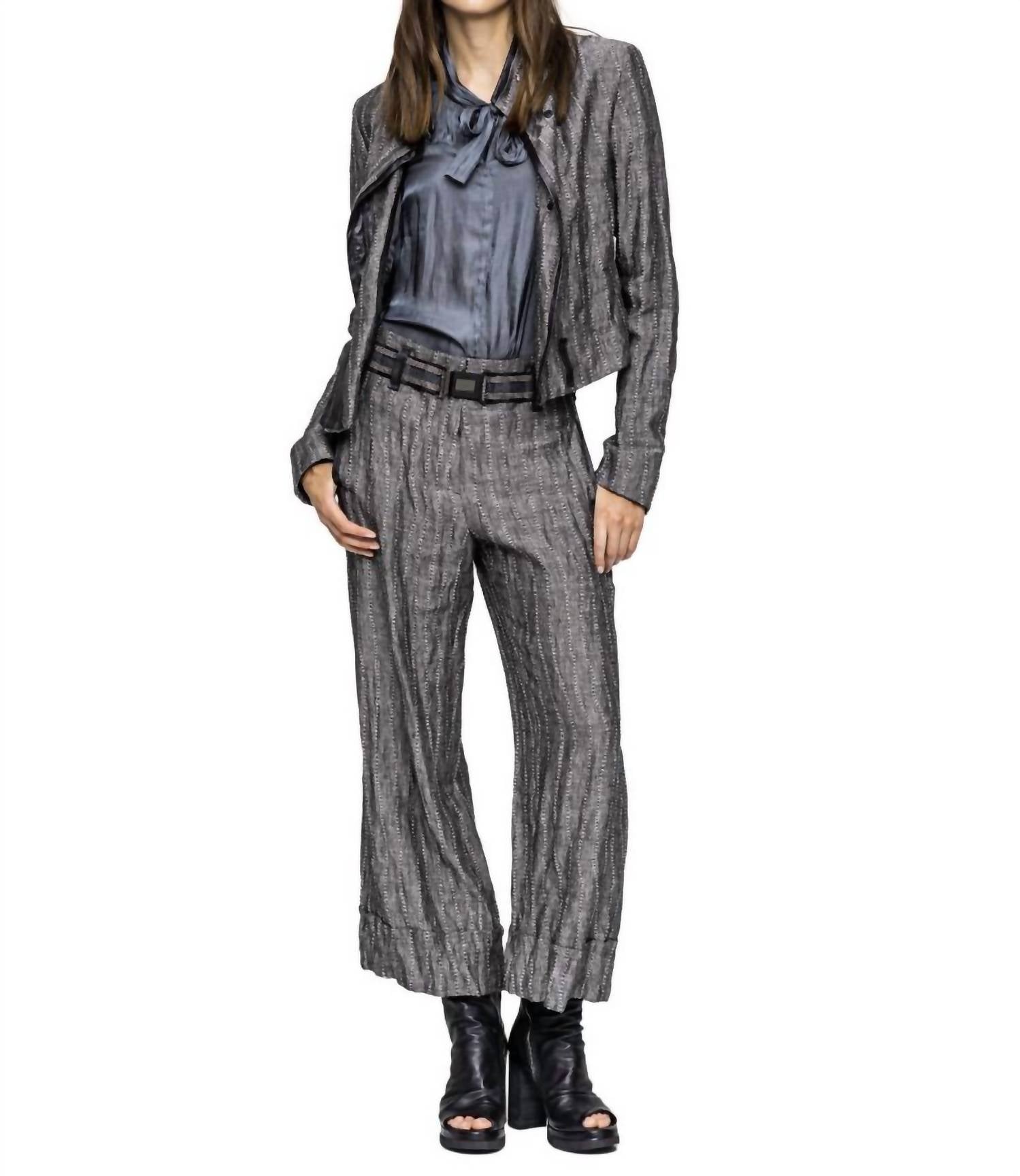 Cullotte Stripe Hose in Grau