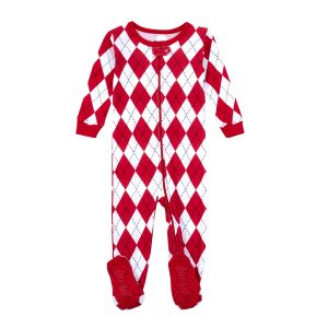 Weihnachten Kinder Fuß Baumwolle Pyjamas Argyle