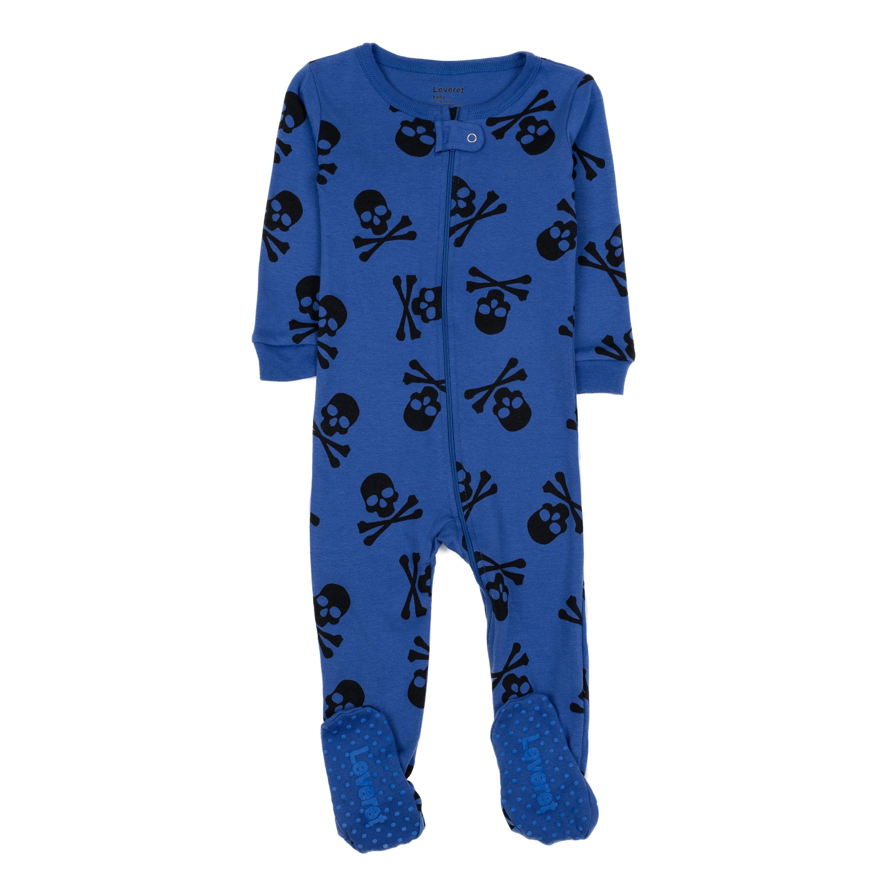 Kinder Fuß Baumwolle Pyjamas Blau Skulls