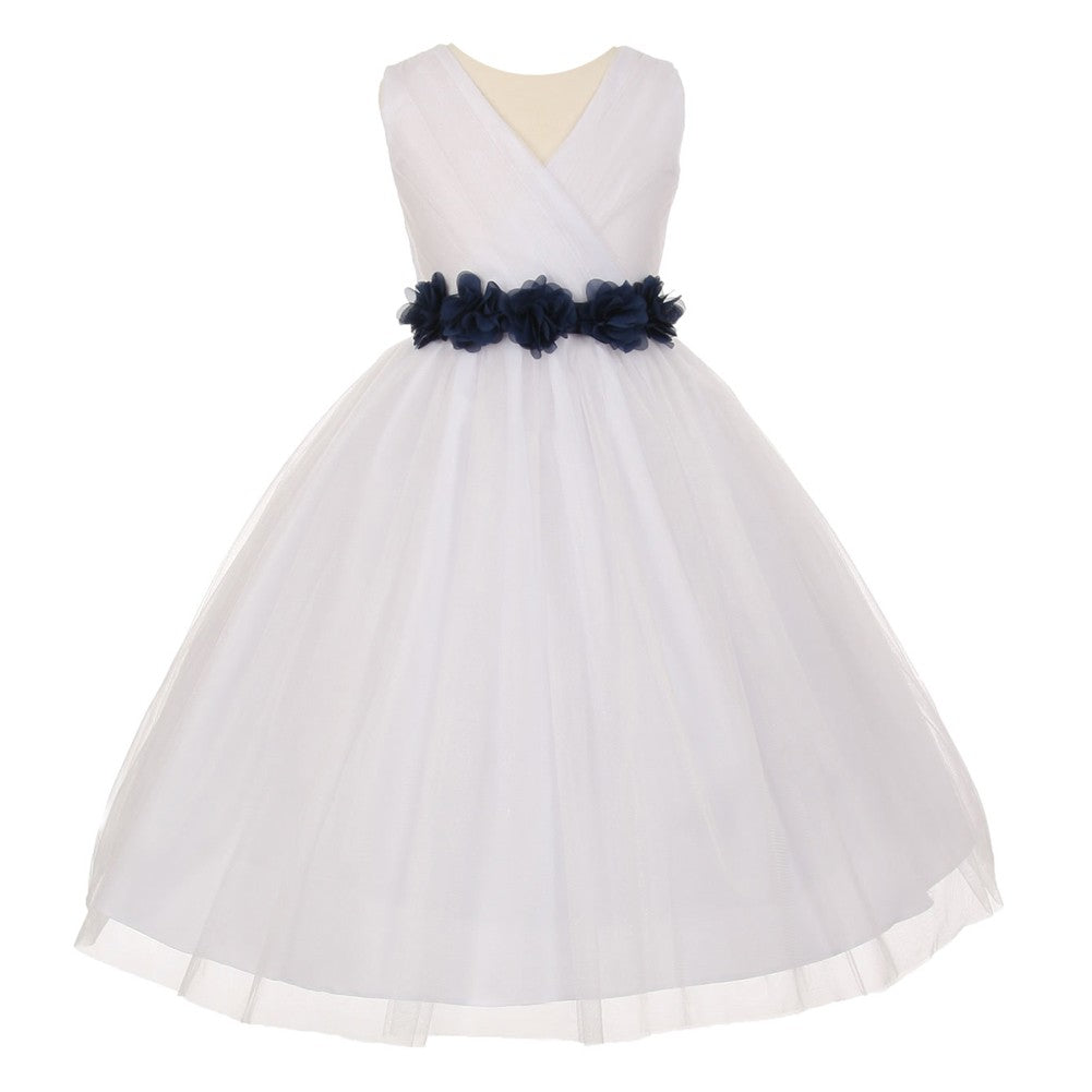 Große Mädchen Weiß Schwarz Chiffon Blumen Tüll Junior Brautjungfernkleid 8-14