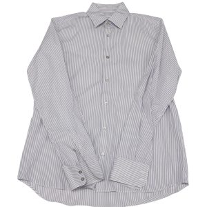 Jil Sander Gestreiftes Knopf-Down-Shirt aus weißer Baumwolle 7766494249020