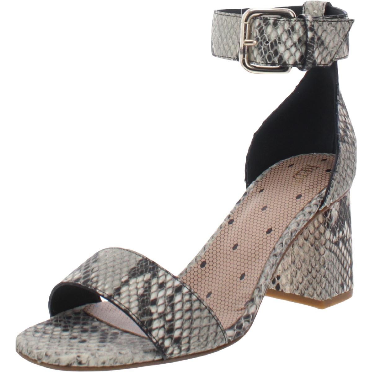 Schwarze Leder Pumps mit Schlangenprint