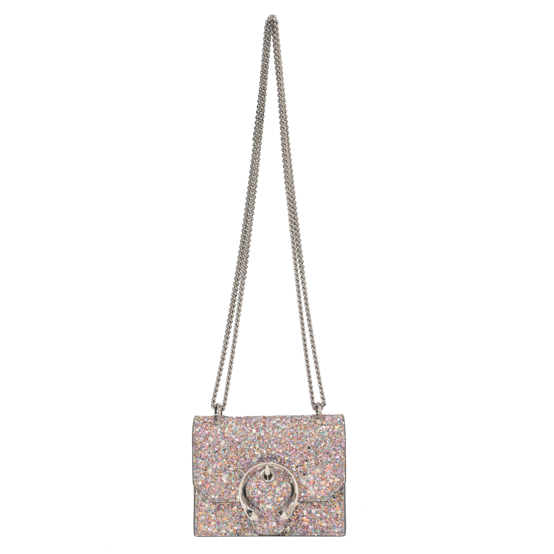 Jimmy Choo Mini Paris Glow in der dunklen Tasche im mehrfarbigen Glitzer