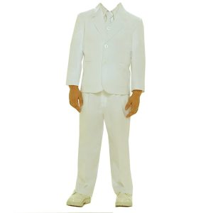 Baby Jungen Elfenbein Single Breasted Jacke Weste Hemd Krawatte Hosen 5 Stück Anzug 6-24M