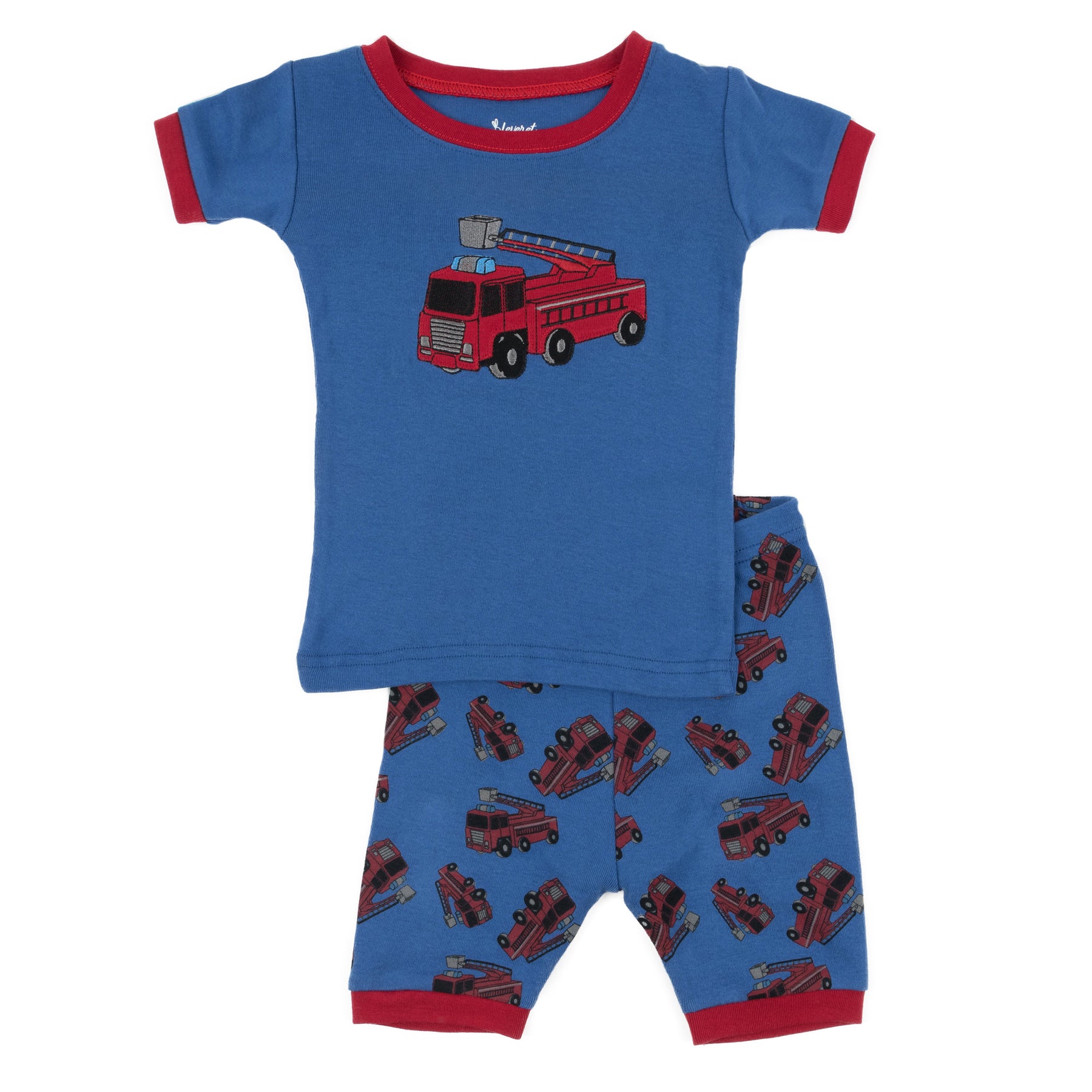 Kinder zweiteilige Baumwolle kurze Pyjamas Feuerwehrauto