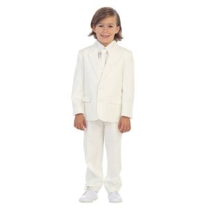 Baby Jungen Elfenbein Juwelen & Herren Jacke Weste Hemd Krawatte Hosen 5 Stück Anzug 6-24M