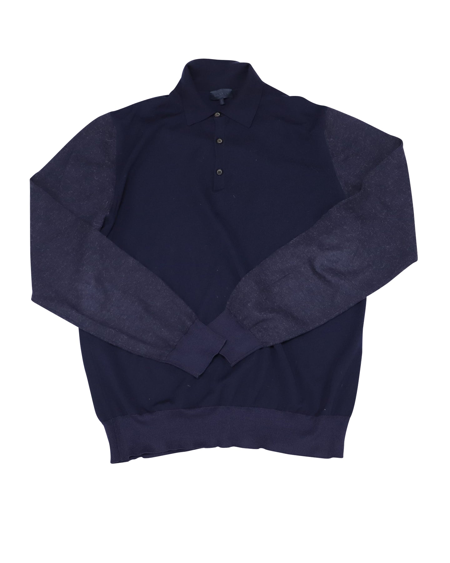 Lanvin Hemd mit langen Ärmeln aus dunkelblauer Wolle