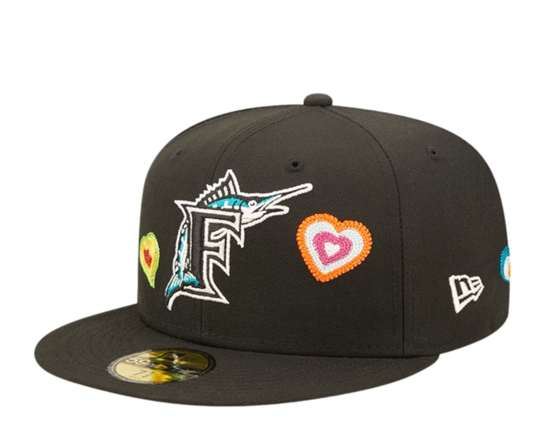 New Era 59Fifty MLB Florida Marlins C / S Herzen mit rosa Unterseite 60288216