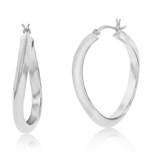 Sterling Silber oder vergoldet über Sterling Silber 36mm Twist Creole Ohrringe