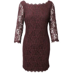 Diane Von Furstenberg Lace Kleid in Burgund Rayon 7766502867004