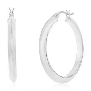Sterling Silber oder vergoldet über Sterling Silber 36mm flache Creolen