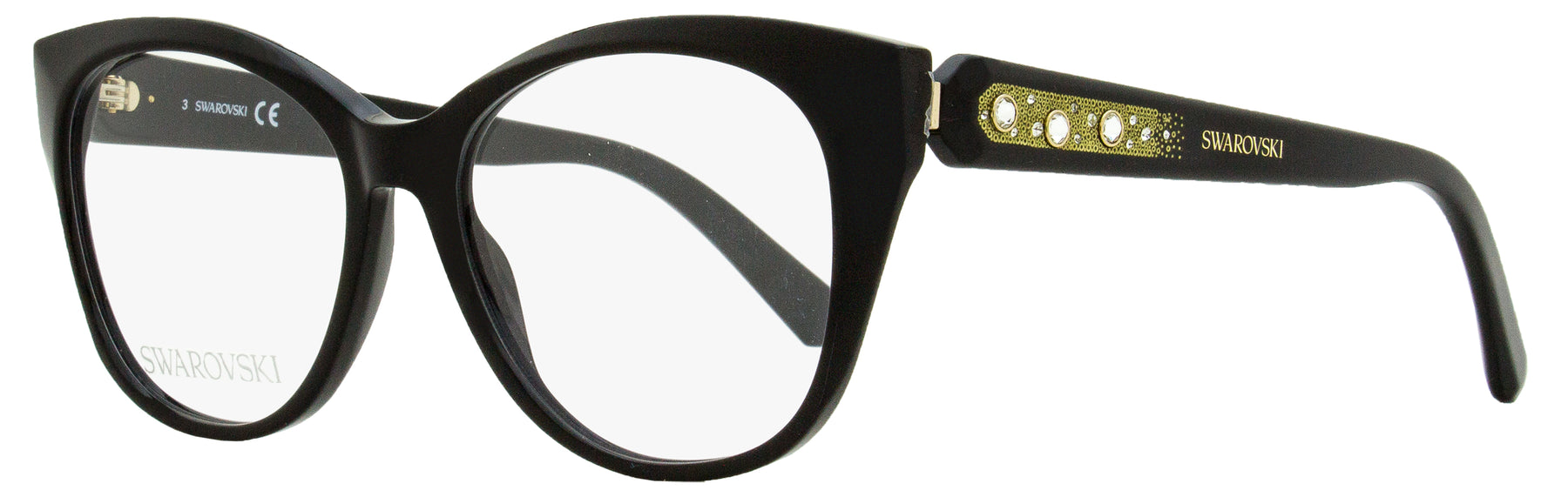 Swarovski Ovale Brillen für Damen SK5469 001 Schwarz 53mm