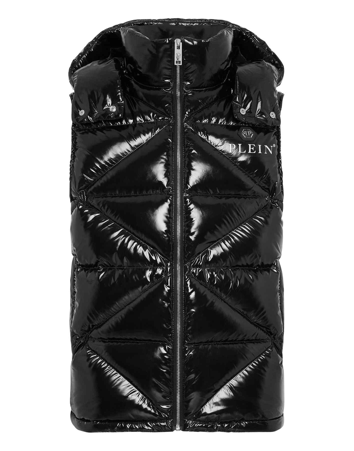 Ärmellose Daunenjacke mit Steppmuster Hexagon