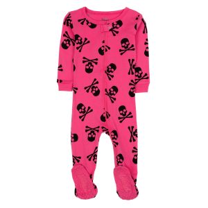 Kinder gefüttert Baumwolle Pyjama rosa Schädel
