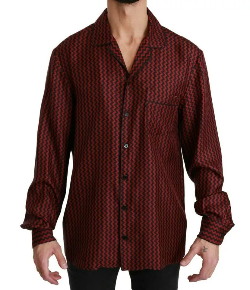 Dolce & Gabbana Zickzack Muster Casual Herrenhemd