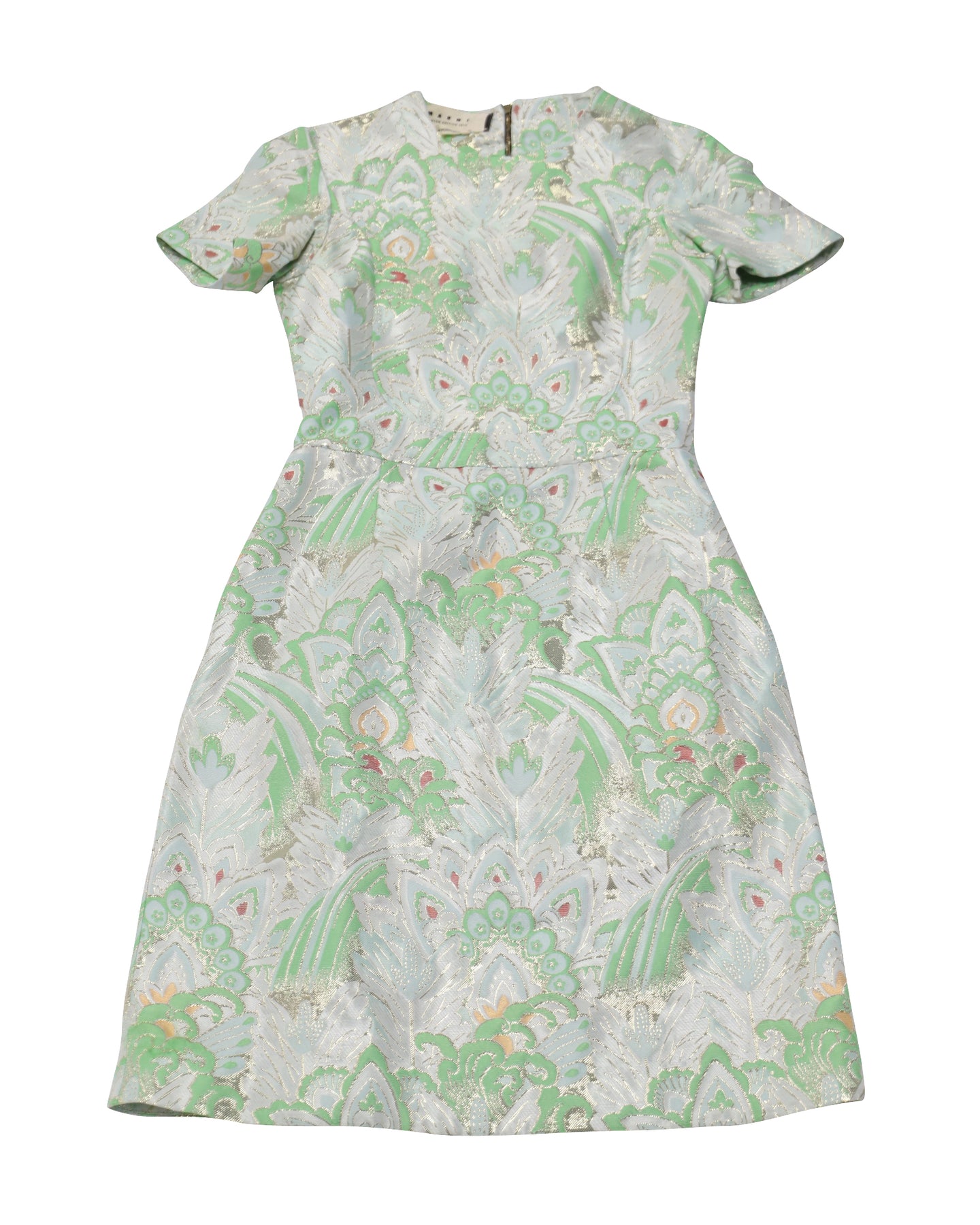 Marni Winter Edition 2012 Brocade Minikleid aus grünem Polyester