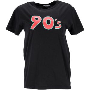 Bella Freud 90’s Print T-Shirt aus schwarzer Baumwolle 7766485827644