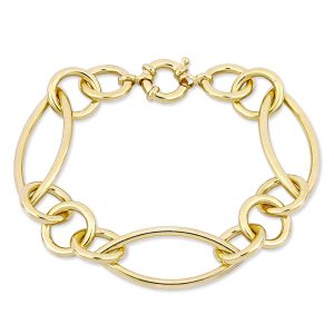 Mimi & Max Link-Armband aus gelb plattiertem Sterlingsilber – 8 Zoll.