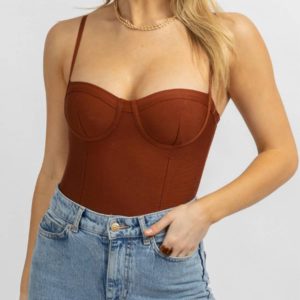 Bustier ärmellose Stretch Body aus Ziegel