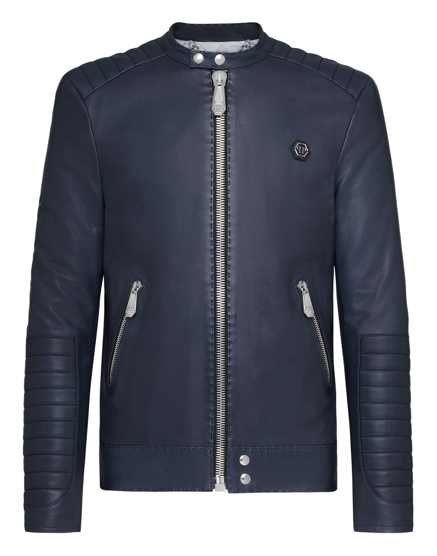 Lambskin handgenähte Moto Jacke Iconic Plein