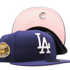 New Era 59Fifty MLB LA Dodgers 1963 World Series Fitted W/ rosa Unterseite 7676490809404